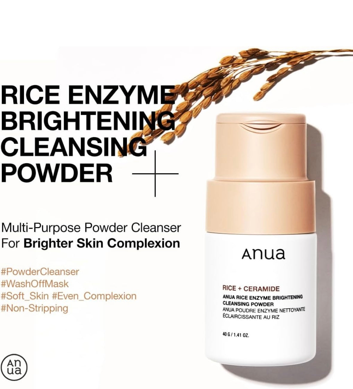 Anua Rice Enzyme Brightening Cleansing Powder